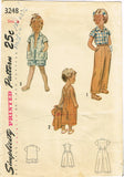 1950s Vintage Simplicity Sewing Pattern 3248 Toddlers Summer Playclothes -- Size 2