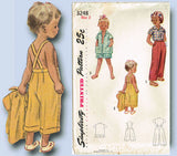 1950s Vintage Simplicity Sewing Pattern 3248 Tiny Toddlers Clamdigger Pants Sz 2