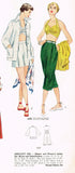 1950s Vintage Simplicity Sewing Pattern 3250 Misses Bra Top and Capri Pants 30B