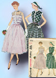 1950s Vintage Simplicity Sewing Pattern 3252 Uncut Misses Tucked Dress Size 30 B