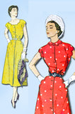 1950s Vintage Simplicity Sewing Pattern 3253 Uncut Misses Scalloped Dress Sz 38B
