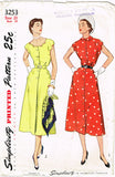 1950s Vintage Simplicity Sewing Pattern 3253 Uncut Misses Scalloped Dress Sz 38B