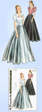 1940s Vintage Simplicity Sewing Pattern 3282 Misses WWII Bridal Evening Gown 34B