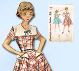 1950s Vintage Simplicity Sewing Pattern 3292 Uncut Little Girls Dress Size 8