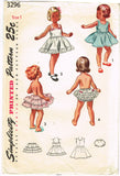 1950s Vintage Simplicity Sewing Pattern 3296 Baby Girls Slip & Undies Set -- Size 1