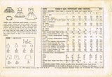 1950s Vintage Simplicity Sewing Pattern 3296 Baby Girls Slip & Undies Set -- Chart