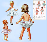 1950s Vintage Simplicity Sewing Pattern 3296 Baby Girls Slip & Undies Set Size 3