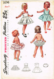 1950s Vintage Simplicity Sewing Pattern 3296 Baby Girls Slip & Undies Set Size 3
