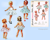 1950s Vintage Simplicity Sewing Pattern 3296 Baby Girls Slip & Undies Set Size 3
