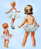 1950s Vintage Simplicity Sewing Pattern 3296 Baby Girls Slip & Undies Set Size 4