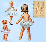1950s Vintage Simplicity Sewing Pattern 3296 Baby Girls Slip & Undies Set Size 2