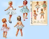 1950s Vintage Simplicity Sewing Pattern 3296 Toddler Girls Slip & Undies Set Size 6