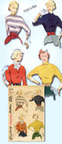 1950s Vintage Simplicity Sewing Pattern 3302 Uncut Misses Kimono Blouse Size 12