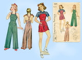 1930s Vintage Simplicity Sewing Pattern 3324 Uncut Girls Fitted Overalls Size 10