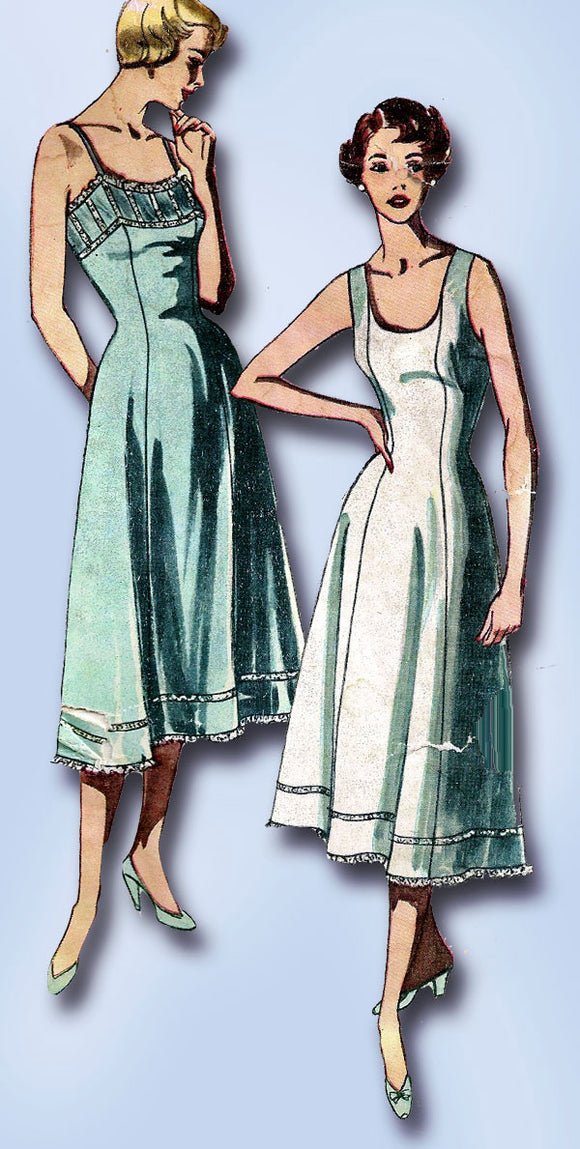 1950s Vintage Simplicity Sewing Pattern 3352 Uncut Misses Simple Slip Sz 16 34B