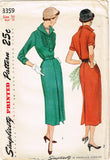 1950s Vintage Simplicity Sewing Pattern 3359 Uncut Misses Slender Dress Size 32B