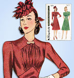 1940s Vintage Simplicity Sewing Pattern 3374 WWII Misses Afternoon Dress Sz 36B from Vintage4me2
