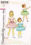 Simplicity 3376: 1960s Uncut Toddler Girls Dress Size 6 Vintage Sewing Pattern - Vintage4me2