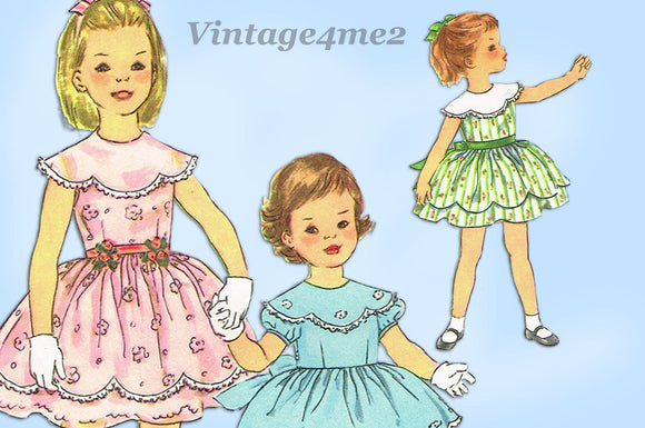 Simplicity 3376: 1960s Uncut Toddler Girls Dress Size 6 Vintage Sewing Pattern - Vintage4me2