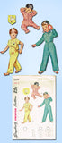 1950s Vintage Simplicity Sewing Pattern 3377 Uncut Toddler's 2 PC Pajamas 6 mos