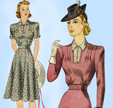 Simplicity 3382: 1940s Uncut Misses WWII Dress Sz 32 B Vintage Sewing Pattern - Vintage4me2