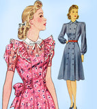 1940s Vintage Simplicity Sewing Pattern 3383 Easy Misses WWII Dress Size 32 Bust - Vintage4me2