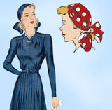 Simplicity 3384: 1940s Misses Dress & Turban Size 30 Bust Vintage Sewing Pattern - Vintage4me2