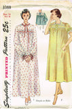 1950s Vintage Simplicity Sewing Pattern 3388 Uncut Misses Nightgown Size 14 32B