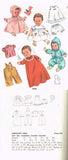 1950s Vintage Simplicity Sewing Pattern 3406 Cute 12in Baby Doll Clothes ORIG