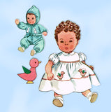 1950s Vintage Simplicity Sewing Pattern 3406 Cute 12in Baby Doll Clothes ORIG