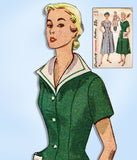 1950s Vintage Simplicity Sewing Pattern 3423 Uncut Plus Size House Dress Sz 42 B