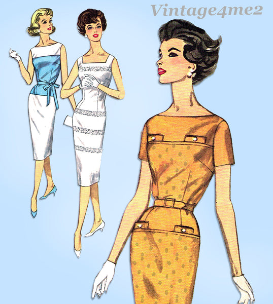 Simplicity 3436: 1960s Chic Misses Sheath Dress Sz 40 B Vintage Sewing  Pattern