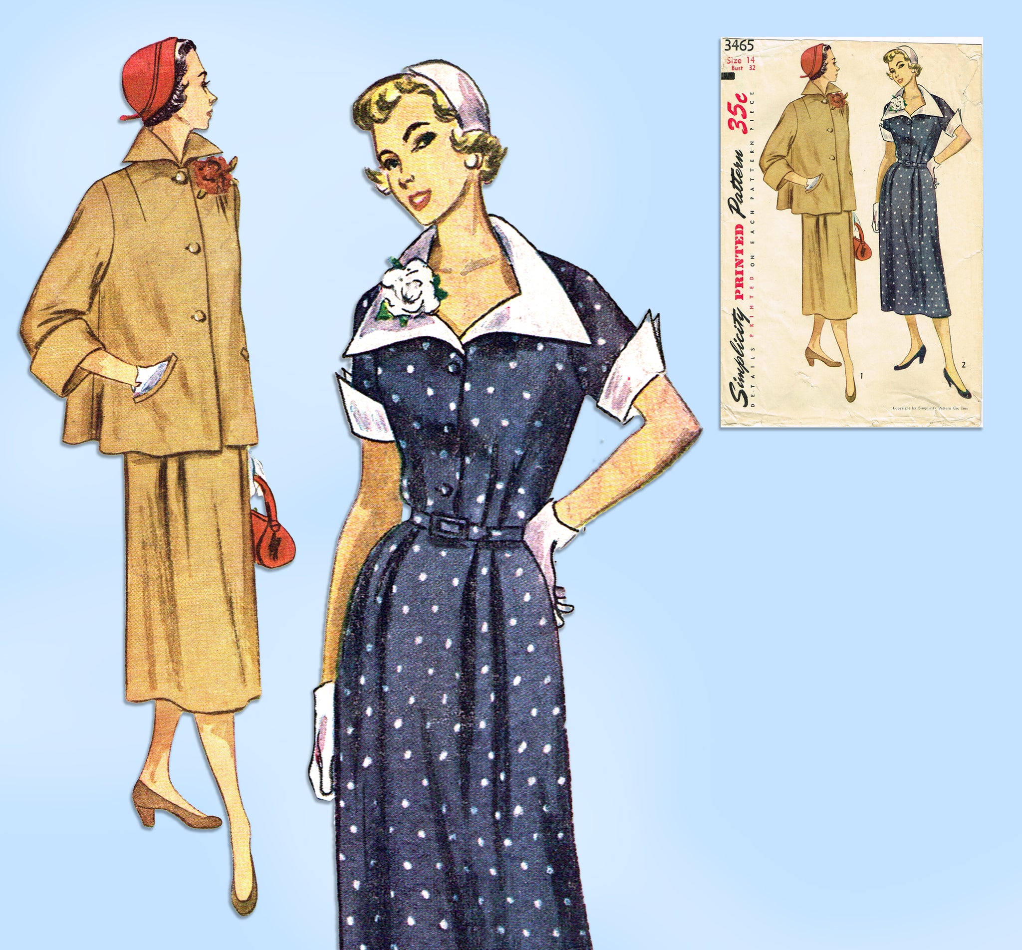 1950s Vintage Simplicity Sewing Pattern 3465 Misses Maternity Dress 32 –  Vintage4me2