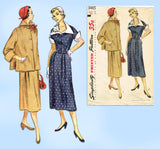 1950s Vintage Simplicity Sewing Pattern 3465 Misses Maternity Dress & Jacket 32B