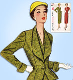 1950s Vintage Simplicity Sewing Pattern 3484 Uncut Misses Dress & Jacket Sz 31 B