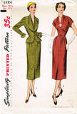 1950s Vintage Simplicity Sewing Pattern 3484 Uncut Misses Dress & Jacket Sz 31 B