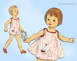 1960s Vintage Simplicity Sewing Pattern 3497 Baby Boys Girls Romper Dress