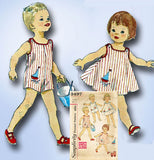 1960s Vintage Simplicity Sewing Pattern 3497 Baby Boys Girls Romper Dress Size 2