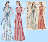 Simplicity 3507: 1940s Easy Plus Size WWII Nightgown 42B Vintage Sewing Pattern