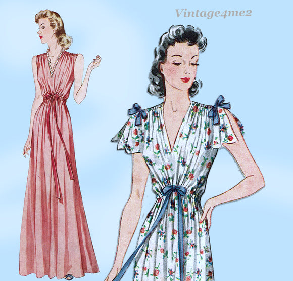Simplicity 3507: 1940s Easy Plus Size WWII Nightgown 42B Vintage Sewing Pattern
