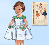 Simplicity 3533: 1950s Cute Toddler Girls Dress Size 3 Vintage Sewing Pattern