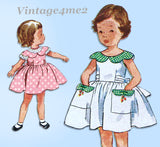 Simplicity 3533: 1950s Cute Toddler Girls Dress Size 3 Vintage Sewing Pattern