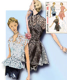1950s Vintage Simplicity Sewing Pattern 3535 Easy Misses Peplum Tunic Blouse 32 B -Vintage4me2