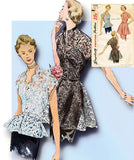 1950s Vintage Simplicity Sewing Pattern 3535 Easy Misses Peplum Tunic Blouse 34 B -Vintage4me2