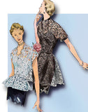 1950s Vintage Simplicity Sewing Pattern 3535 Easy Misses Peplum Tunic Blouse 34 B -Vintage4me2