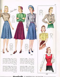 1940s Vintage Simplicity Sewing Pattern 3536 WWII Misses Jumper & Blouse Sz 32 B from Vintage4me2