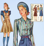 1940s Vintage Simplicity Sewing Pattern 3536 WWII Misses Jumper & Blouse Sz 32 B from Vintage4me2