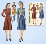 1940s Vintage Simplicity Sewing Pattern 3536 WWII Misses Jumper & Blouse Sz 32 B from Vintage4me2