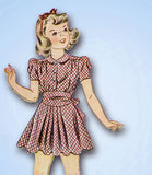 1940s Vintage Simplicity Sewing Pattern 3546 Toddler Girls WWII Dress Size 6 24B