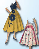 1950s Vintage Simplicity Sewing Pattern 3560 Uncut Misses' Applique Skirt 24 W